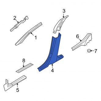 New OEM Right Upper Door Pillar Post Trim Set Fits, 2007-2012 Lincoln MKZ - Part # AH6Z5424356DC