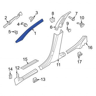 New OEM Right Body A-Pillar Trim Panel Fits, 2010-2012 Lincoln MKZ - Part # AH6Z5403598CC