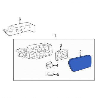 New OEM Front Left Door Mirror Glass Fits, 2007-2010 Lincoln MKZ - Part # 6H6Z17K707A