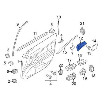 New OEM Front Left Interior Door Handle Trim Fits, 2010 Lincoln MKZ - Part # 9H6Z5422621AB