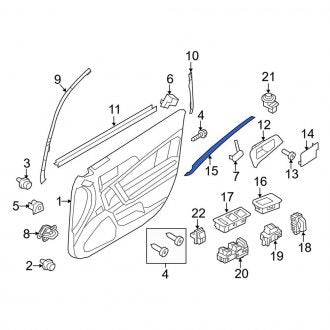 New OEM Rear Right Door Trim Molding Fits, 2010-2012 Lincoln MKZ - Part # AH6Z54275A36AA