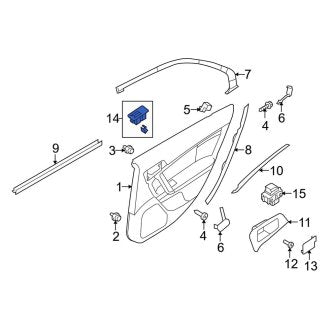 New OEM Rear Door Window Switch Bezel Fits, 2010 Lincoln MKZ - Part # 9H6Z14527AC