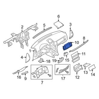 New OEM Instrument Panel Trim Panel Fits, 2010-2012 Lincoln MKZ - Part # AH6Z5404302BB