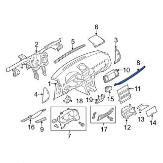 New OEM Right Instrument Panel Molding Fits, 2010-2012 Lincoln MKZ - Part # AH6Z54044A90DA