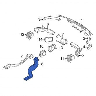 New OEM Right Lower Instrument Panel Air Duct Fits, 2007-2012 Lincoln MKZ - Part # 6E5Z18C420AA