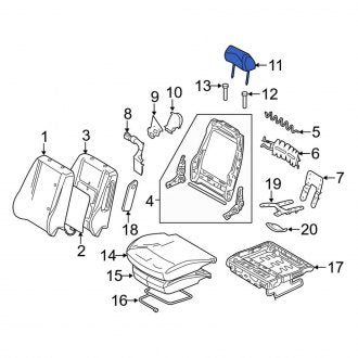New OEM Front Headrest Fits, 2012 Lincoln MKZ - Part # BH6Z54611A08CC