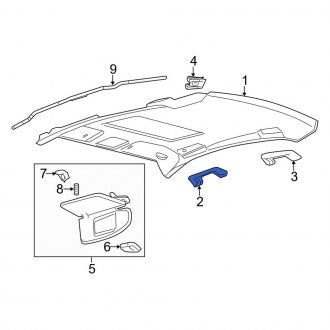 New OEM Rear Left Interior Grab Bar Fits, 2010-2012 Lincoln MKZ - Part # 9E5Z5431407AC