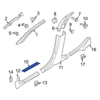 New OEM Front Right Door Trim Sill Plate Insert Fits, 2011-2012 Lincoln MKZ - Part # 9H6Z5413208CA