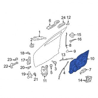 New OEM Rear Right Door Panel Carrier Fits, 2011-2012 Lincoln MKZ - Part # AH6Z54235A88A