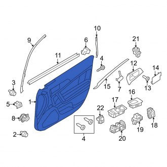 New OEM Front Right Inner Door Interior Trim Panel Fits, 2011-2012 Lincoln MKZ - Part # 9H6Z5423942KA