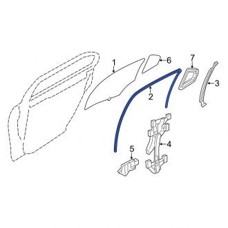 New OEM Rear Right Window Channel Fits, 2007-2012 Lincoln MKZ - Part # AE5Z5425766A