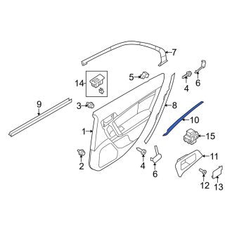 New OEM Rear Left Door Trim Molding Fits, 2010-2012 Lincoln MKZ - Part # AH6Z54275A37AB