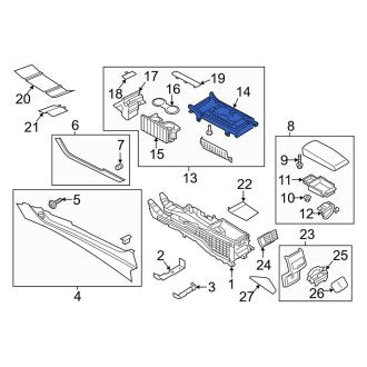 New OEM Left Console Trim Panel Fits, 2017-2020 Lincoln MKZ - Part # HP5Z54061A17BB