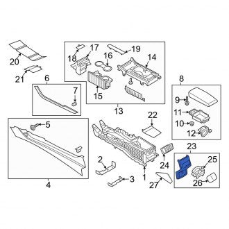New OEM Rear Console Panel Fits, 2017-2020 Lincoln MKZ - Part # HP5Z54045E24DF