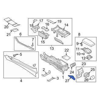 New OEM Right Console Trim Panel Fits, 2017-2020 Lincoln MKZ - Part # HP5Z54061A16BB