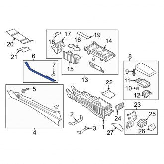 New OEM Left Console Trim Panel Fits, 2017-2020 Lincoln MKZ - Part # HP5Z54061A17BA