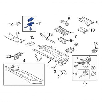 New OEM Console Compartment Fits, 2015-2016 Lincoln MKZ - Part # FP5Z5404608AA