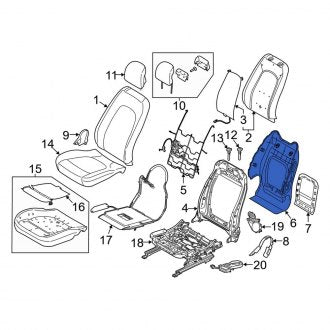 New OEM Front Right Seat Back Panel Fits, 2013-2014 Lincoln MKZ - Part # DP5Z5460762AA