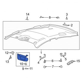 New OEM Right Sun Visor Fits, 2017-2020 Lincoln MKZ - Part # HS7Z5404104EH