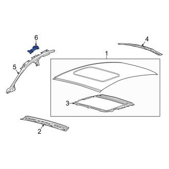 New OEM Right Roof Side Rail Reinforcement Fits, 2013 Lincoln MKZ - Part # DP5Z5850682A