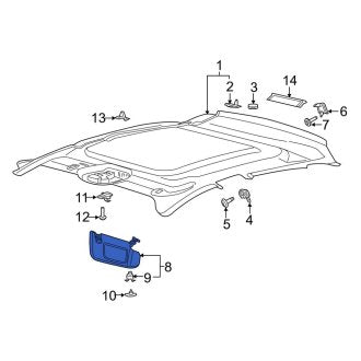 New OEM Right Sun Visor Fits, 2017-2020 Lincoln MKZ - Part # FP5Z5404104PE