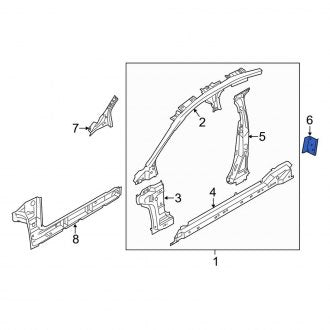 New OEM Left Body B-Pillar Reinforcement Bracket Fits, 2013-2020 Lincoln MKZ - Part # DP5Z5424301D