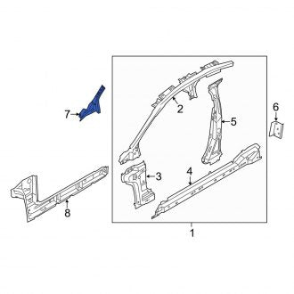 New OEM Left Body A-Pillar Fits, 2013-2020 Lincoln MKZ - Part # DP5Z5402509B