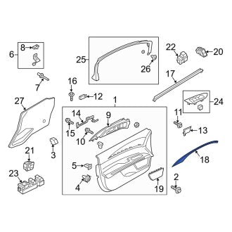 New OEM Rear Right Door Panel Insert Fits, 2017-2020 Lincoln MKZ - Part # HP5Z54275A36FA