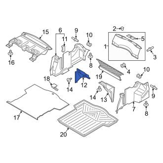 New OEM Rear Right Upper Trunk Trim Panel Fits, 2014-2020 Lincoln MKZ - Part # DP5Z5445422DB