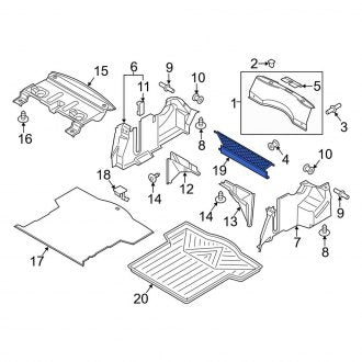 New OEM Rear Cargo Net Fits, 2013-2020 Lincoln MKZ - Part # DP5Z54550A66A