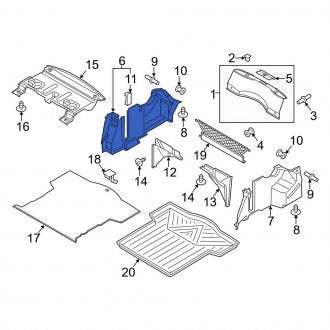 New OEM Rear Right Lower Trunk Trim Panel Fits, 2013-2014 Lincoln MKZ - Part # DP5Z5445422CC