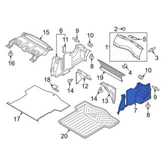New OEM Rear Left Lower Trunk Trim Panel Fits, 2013-2014 Lincoln MKZ - Part # DP5Z5445423CC