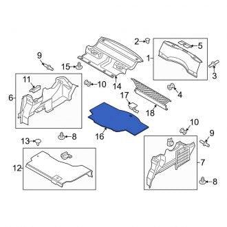 New OEM Rear Floor Cover Panel Fits, 2013-2014 Lincoln MKZ - Part # DP5Z5413046BA