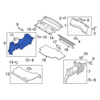 New OEM Rear Right Trunk Trim Panel Fits, 2013-2014 Lincoln MKZ - Part # DP5Z5445422BC