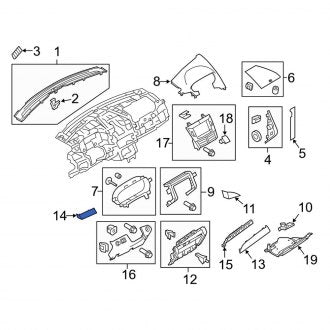New OEM Left Instrument Panel Molding Fits, 2010-2019 Lincoln MKT - Part # AE9Z7404389AA