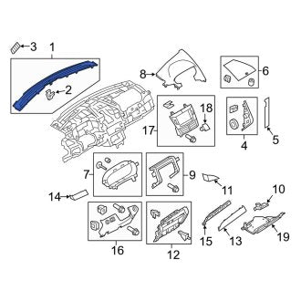 New OEM Front Dashboard Air Vent Trim Fits, 2010-2012 Lincoln MKT - Part # AE9Z74044E82BB