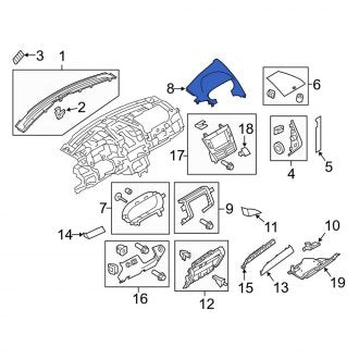 New OEM Instrument Cluster Visor Fits, 2013-2019 Lincoln MKT - Part # DE9Z74044D70AB