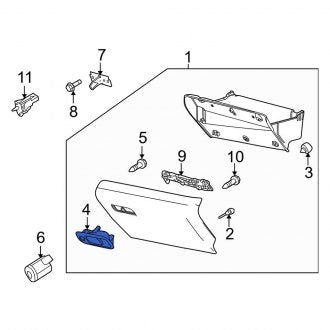 New OEM Front Glove Box Latch Fits, 2010-2019 Lincoln MKT - Part # AE9Z7406072AB