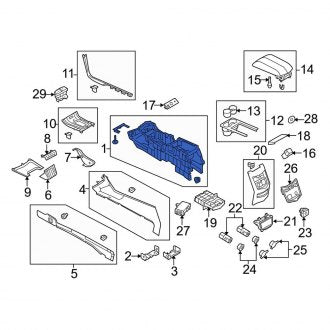 New OEM Center Front Center Console Fits, 2013-2019 Lincoln MKT - Part # DE9Z74045A36HA