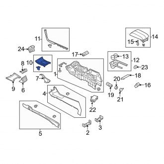 New OEM Front Lower Console Trim Panel Fits, 2013-2019 Lincoln MKT - Part # FE9Z74045A76BA