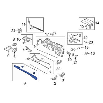 New OEM Front Right Inner Console Panel Fits, 2010-2012 Lincoln MKT - Part # AE9Z7404608AA