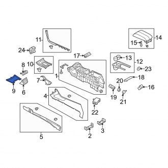 New OEM Front Lower Console Trim Panel Fits, 2010-2012 Lincoln MKT - Part # AE9Z74045A76BA