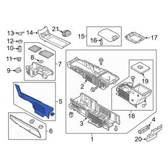 New OEM Rear Right Outer Console Panel Fits, 2013-2019 Lincoln MKT - Part # DE9Z7404608DB