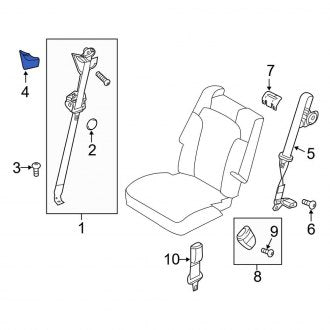 New OEM Center Left Seat Belt Anchor Plate Cover Fits, 2013-2019 Lincoln MKT - Part # DE9Z74611B91AA