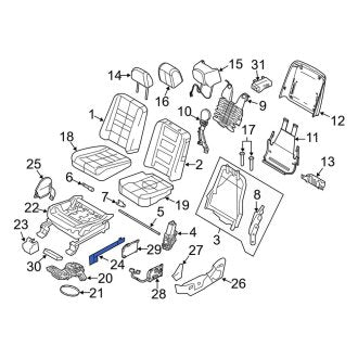 New OEM Front Right Outer Seat Track Cover Fits, 2010-2012 Lincoln MKT - Part # 8A8Z7461748BJ