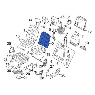 New OEM Front Right Seat Back Cushion Fits, 2010-2012 Lincoln MKT - Part # AE9Z7464810A