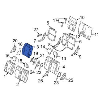 New OEM Center Right Seat Back Cushion Fits, 2010-2011 Lincoln MKT - Part # AE9Z7466800D