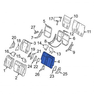 New OEM Center Left Seat Back Cushion Fits, 2010-2011 Lincoln MKT - Part # AE9Z7464811B