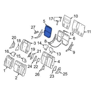 New OEM Center Right Seat Back Frame Fits, 2010-2011 Lincoln MKT - Part # 8A8Z74613A38A
