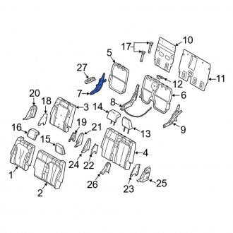 New OEM Center Right Outer Folding Seat Latch Fits, 2010-2011 Lincoln MKT - Part # AA8Z7461382A